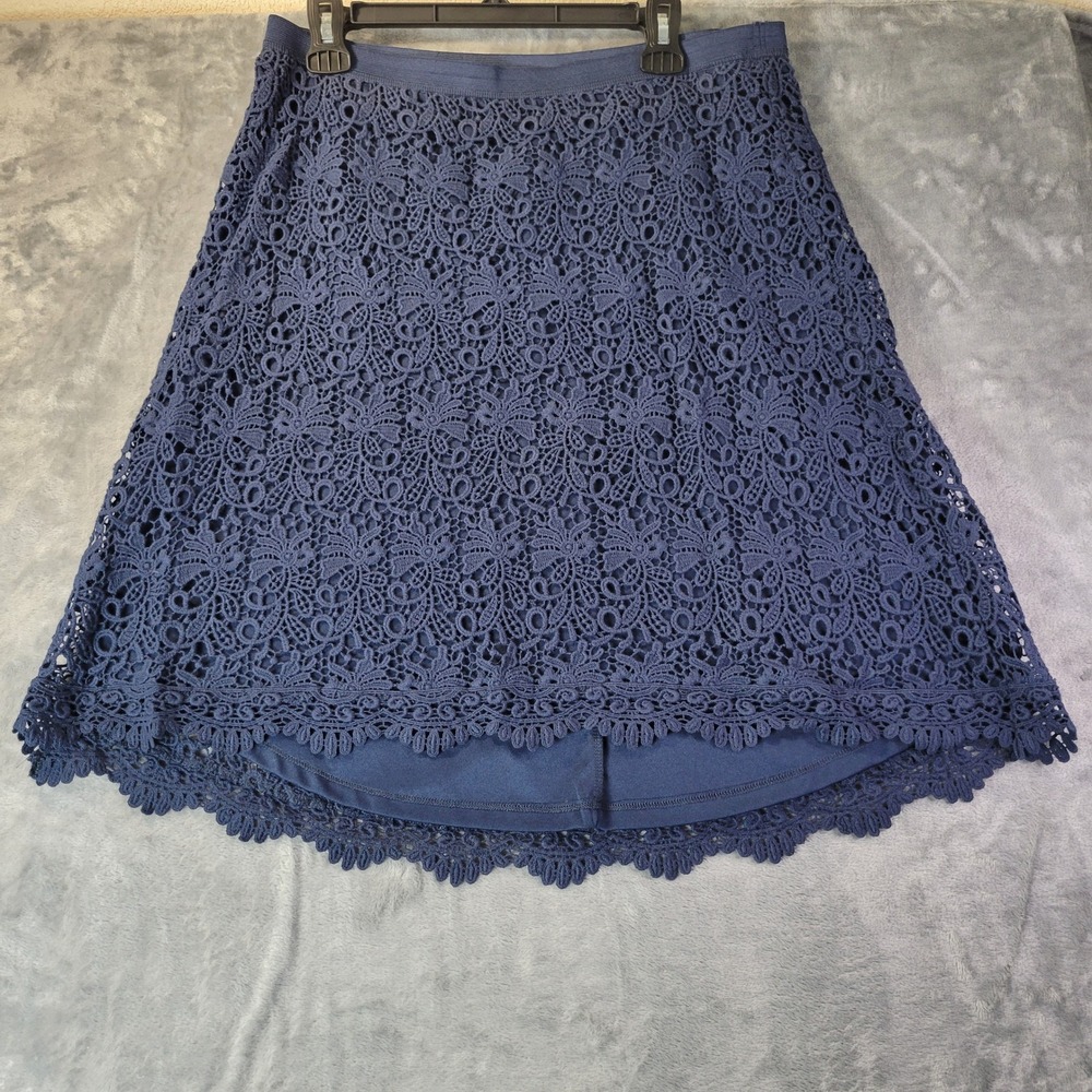 Cato Women L Blue Crochet Lace Skirt Feminine Classic Versatile Cottagecore - Picture 1 of 10